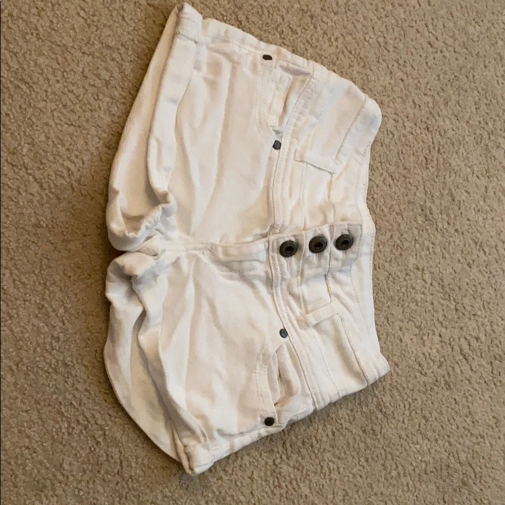 White high waisted jean shorts